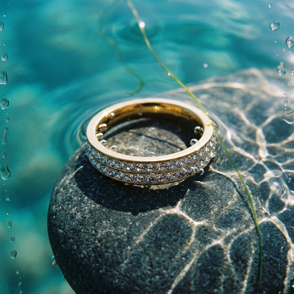 Lavenzina Gold Eternity Band